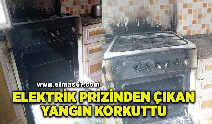Elektrik prizinden çıkan yangın korkuttu