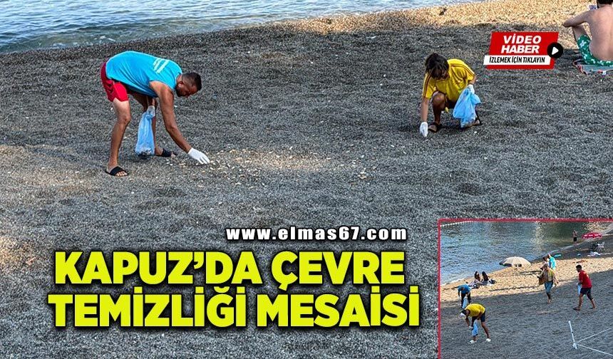Kapuz Plajı'nda çevre nöbeti